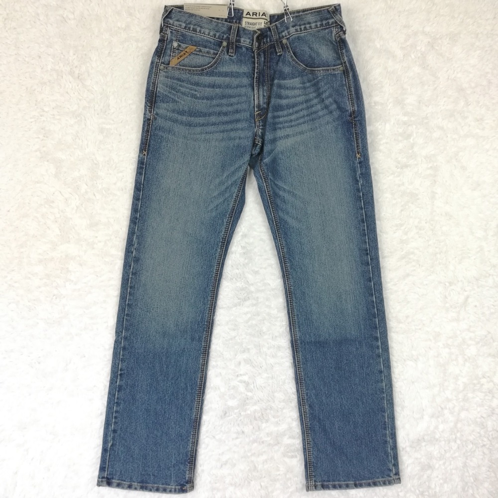 Ariat Mens Jeans M5 Hansen Straight Leg Blue Denim Tulsa Medium Wash 31x34 New